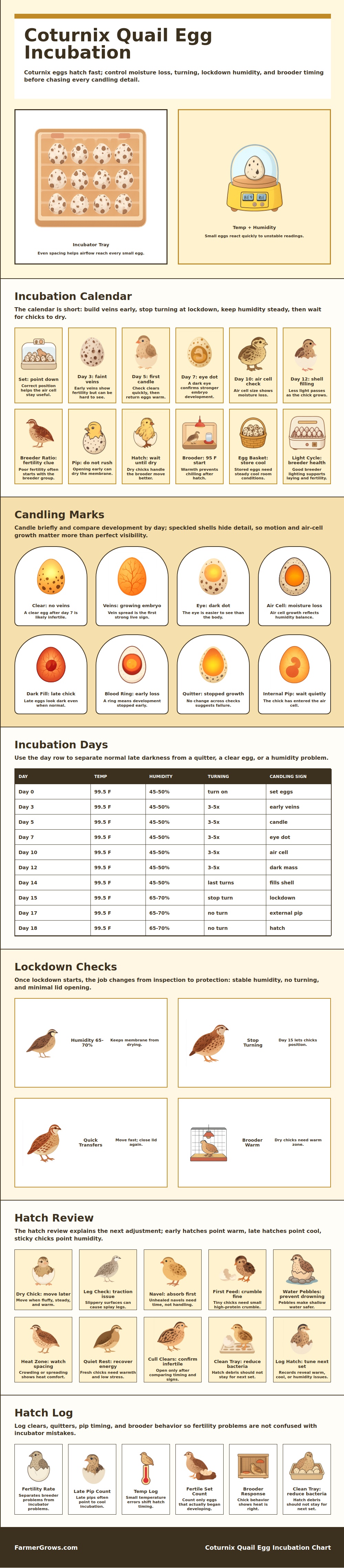 Coturnix Quail Egg Incubation Chart