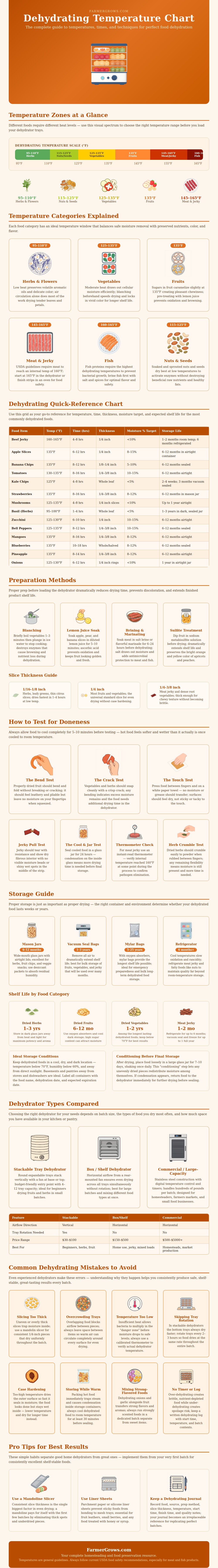 Dehydrating Temperature Chart