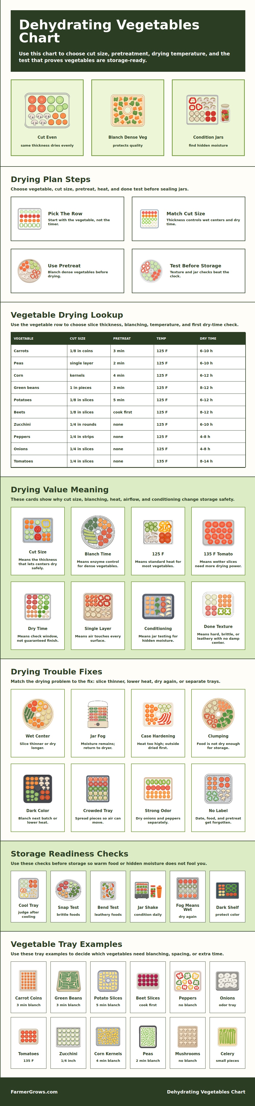 Dehydrating Vegetables Chart