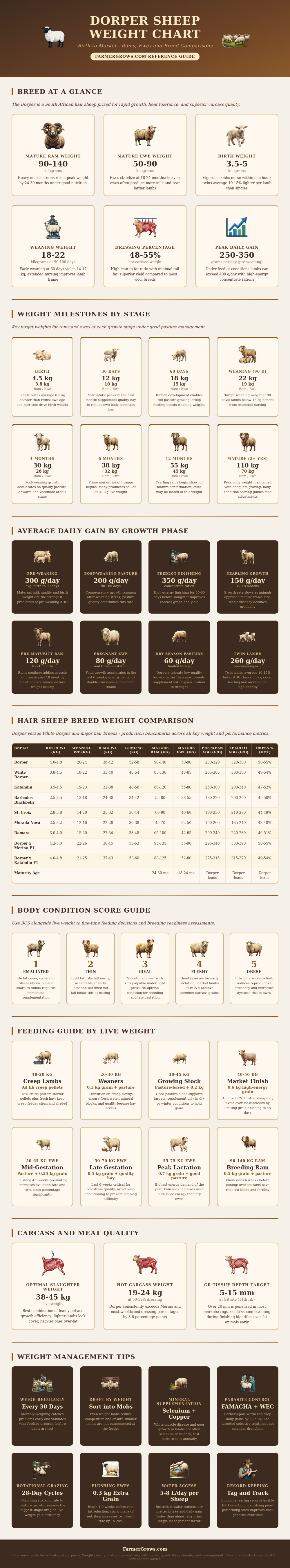 Dorper Sheep Weight Chart