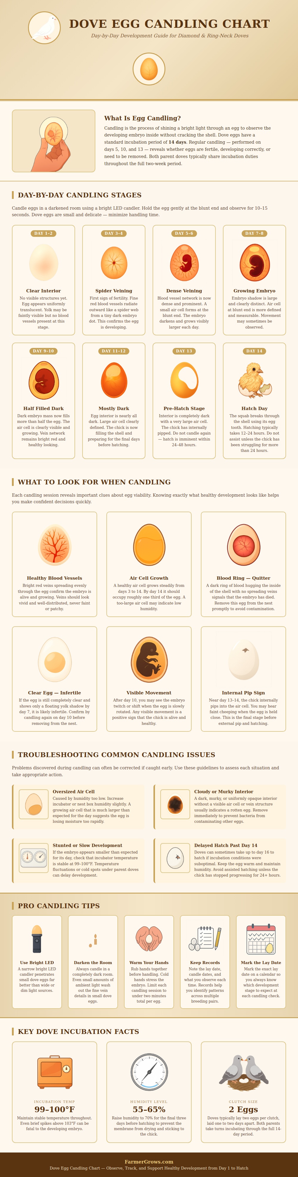 Dove Egg Candling Chart