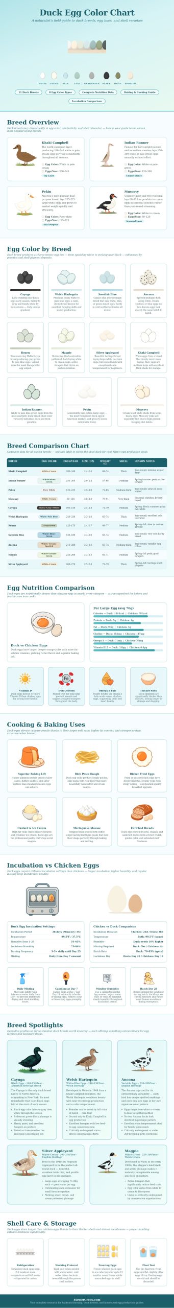 Duck Color Chart Duck Egg Color Chart - Farmer Grows