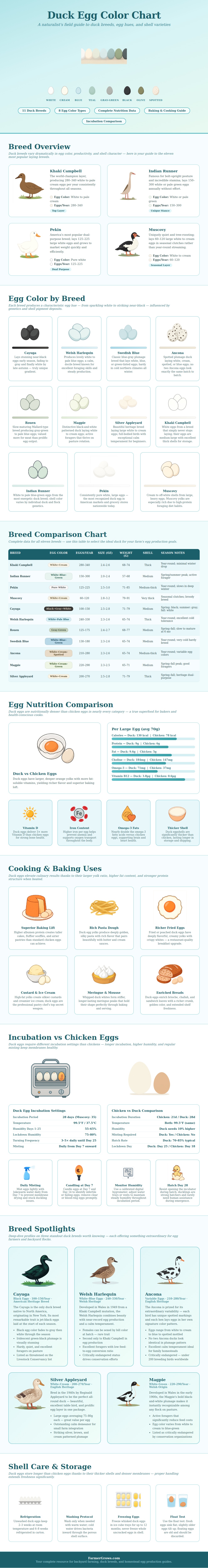 Duck Egg Color Chart