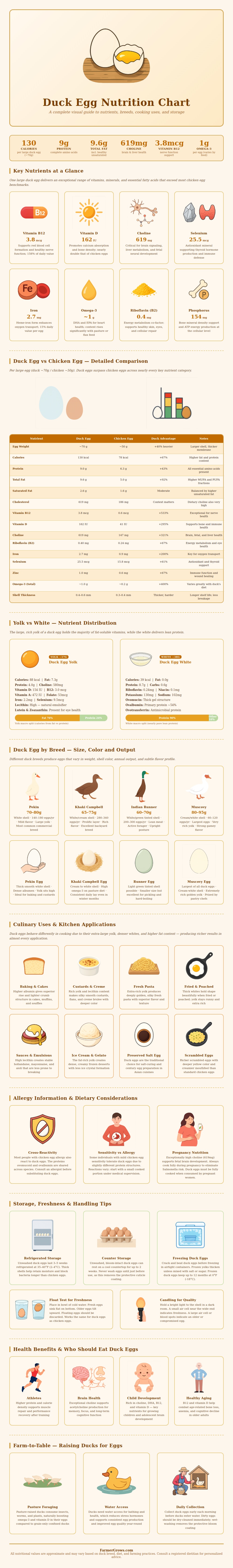 Duck Egg Nutrition Chart
