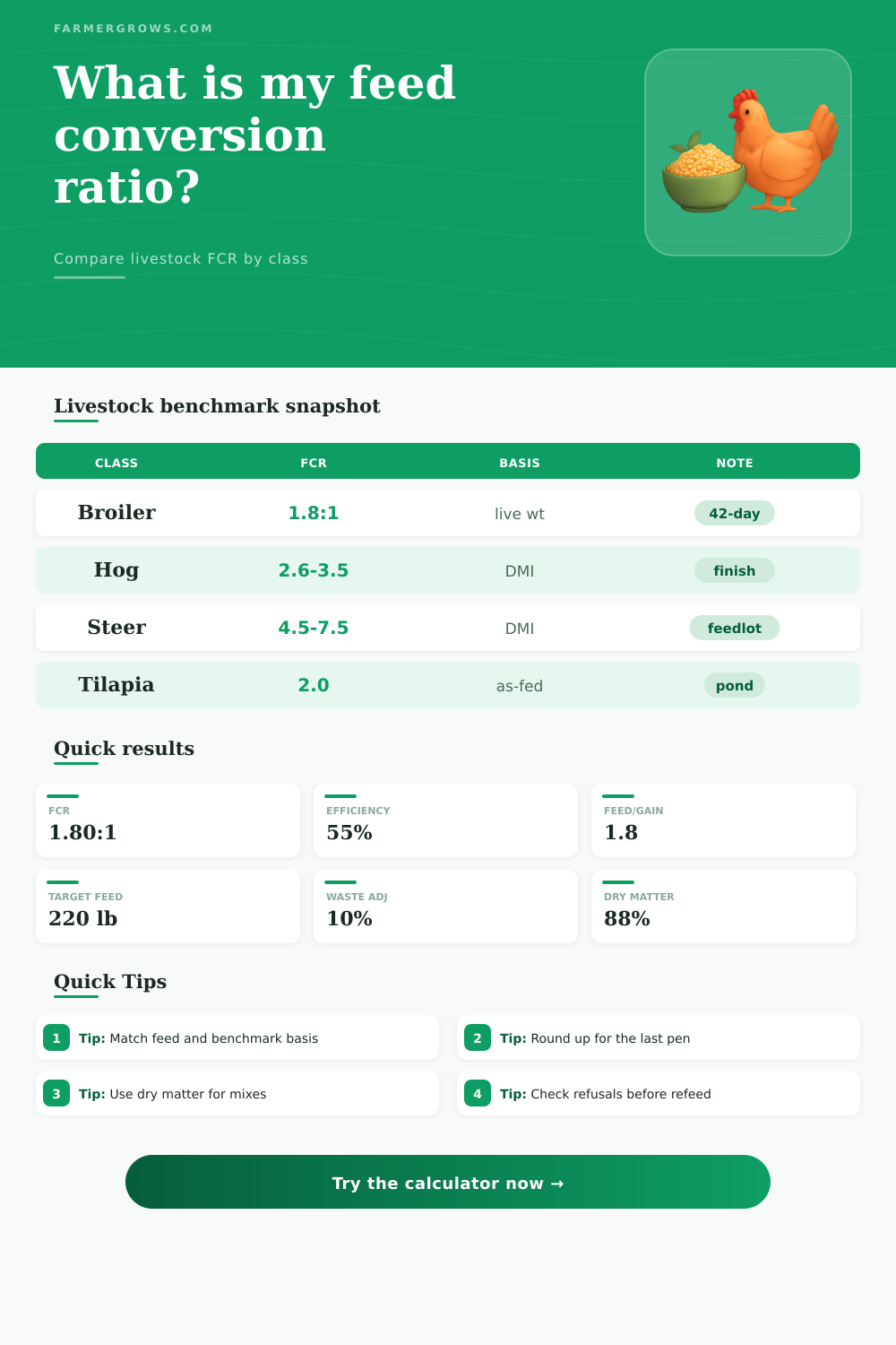Feed Conversion Ratio Calculator