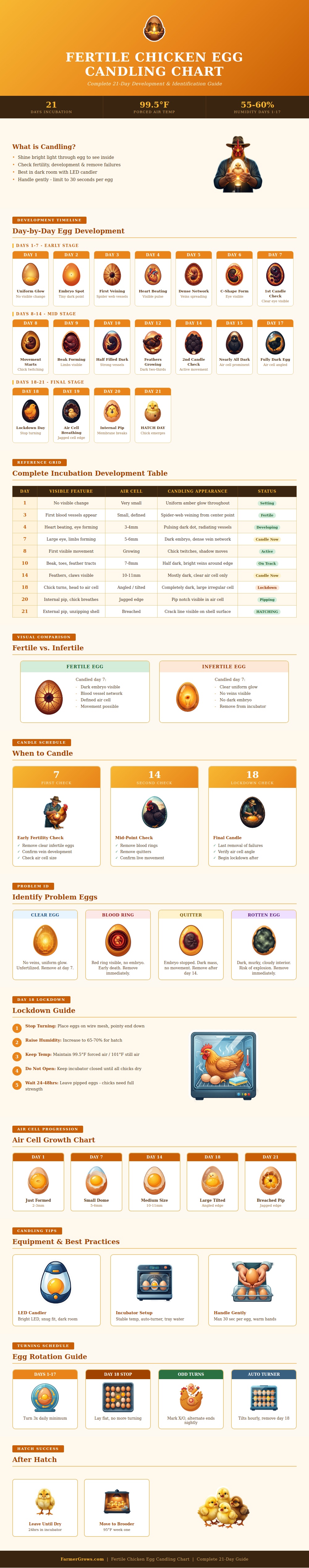 Fertile Chicken Egg Candling Chart