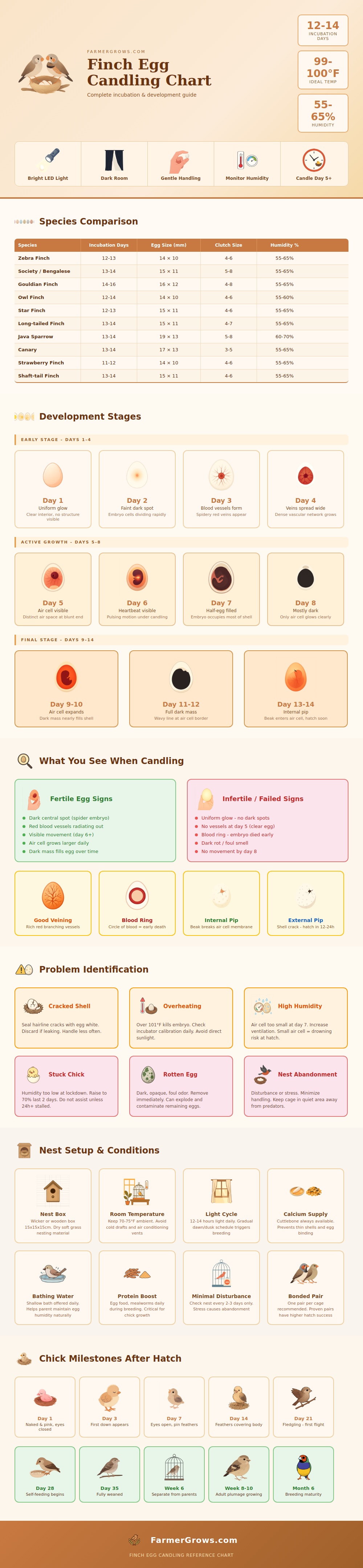 Finch Egg Candling Chart