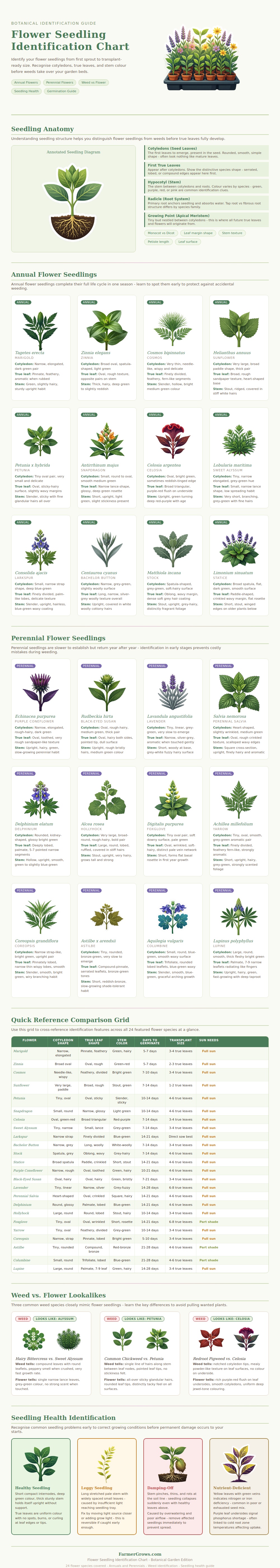 Flower Seedling Identification Chart