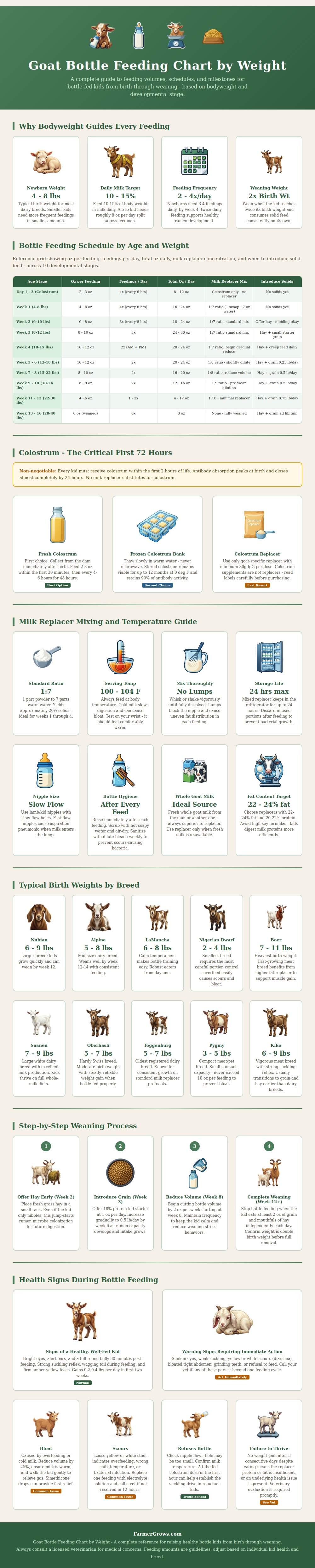 Goat Bottle Feeding Chart By Weight