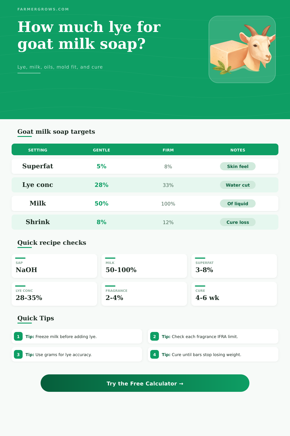 Goat Milk Soap Calculator