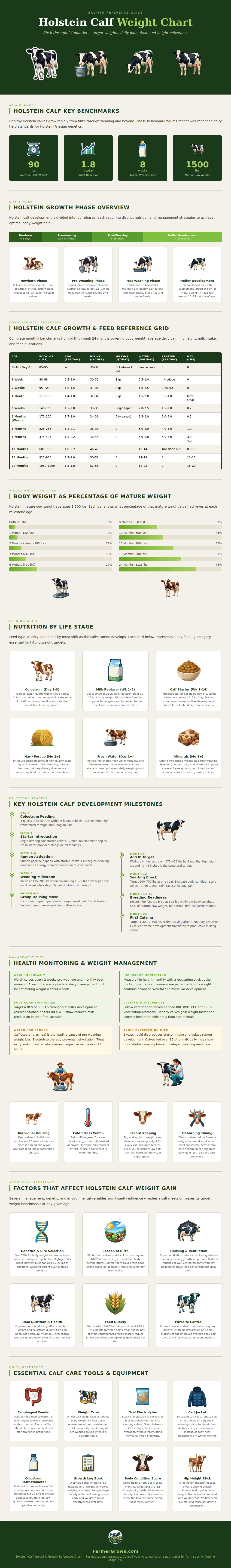 Holstein Calf Weight Chart