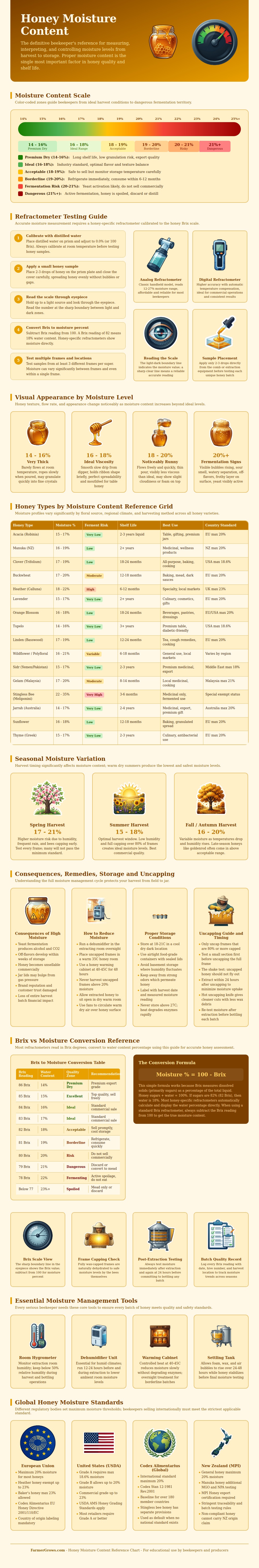 Honey Moisture Content Chart