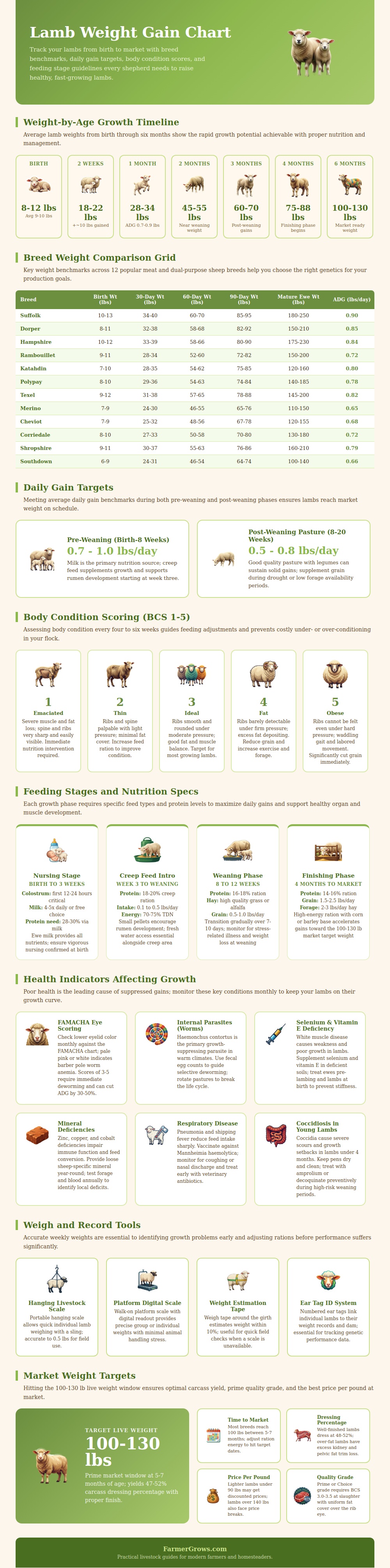 Lamb Weight Gain Chart