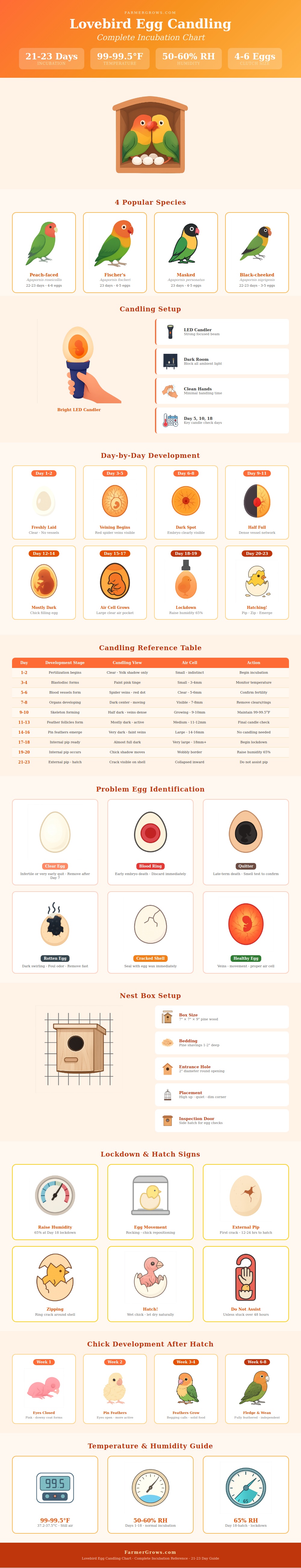 Lovebird Egg Candling Chart
