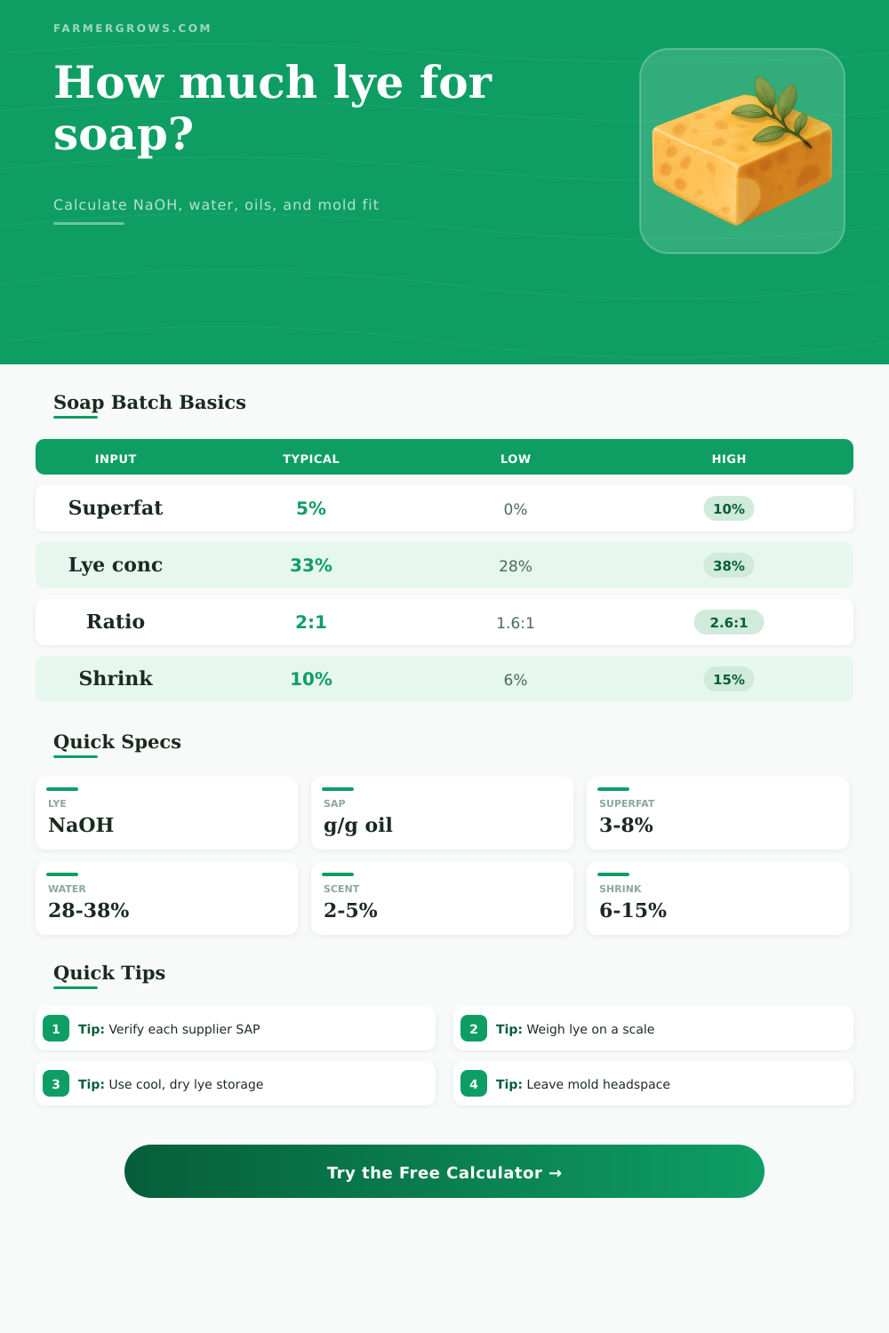 Lye Soap Calculator