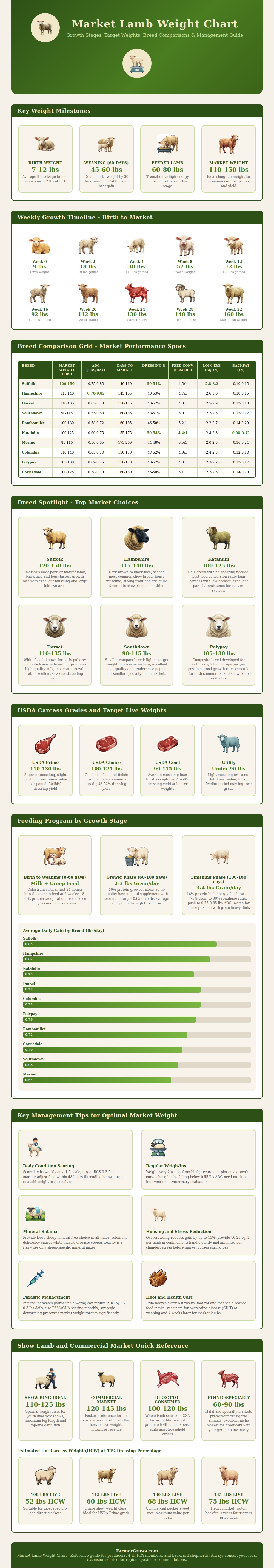 Market Lamb Weight Chart