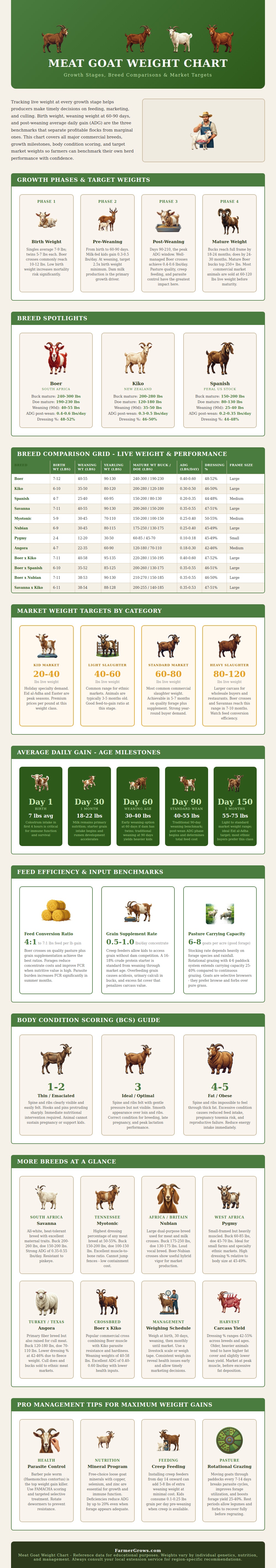 Meat Goat Weight Chart