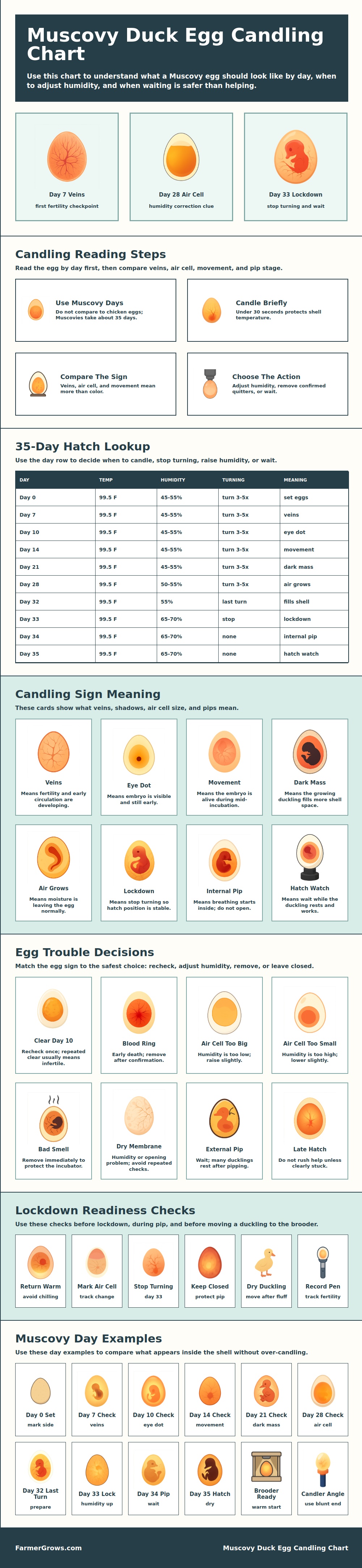 Muscovy Duck Egg Candling Chart