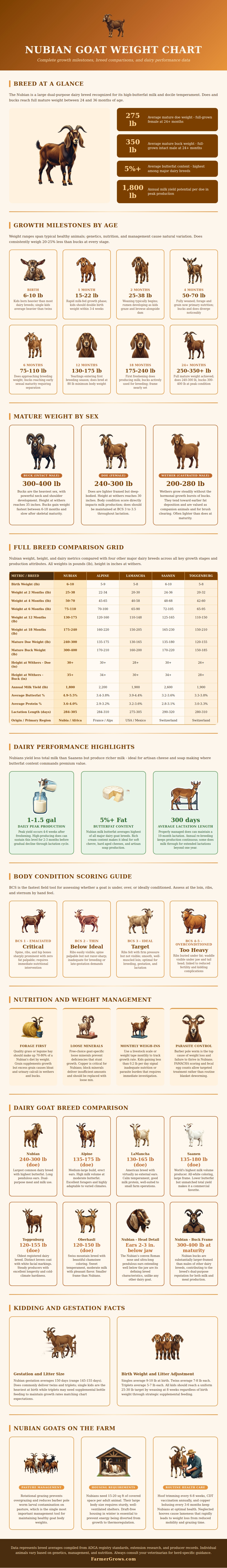 Nubian Goat Weight Chart