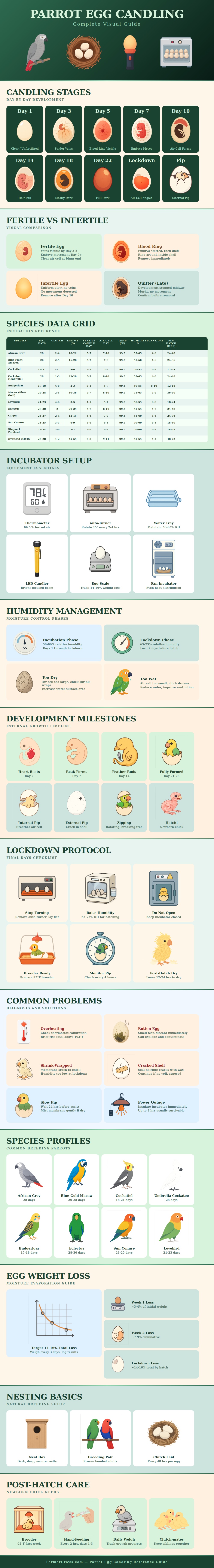 Parrot Egg Candling Chart