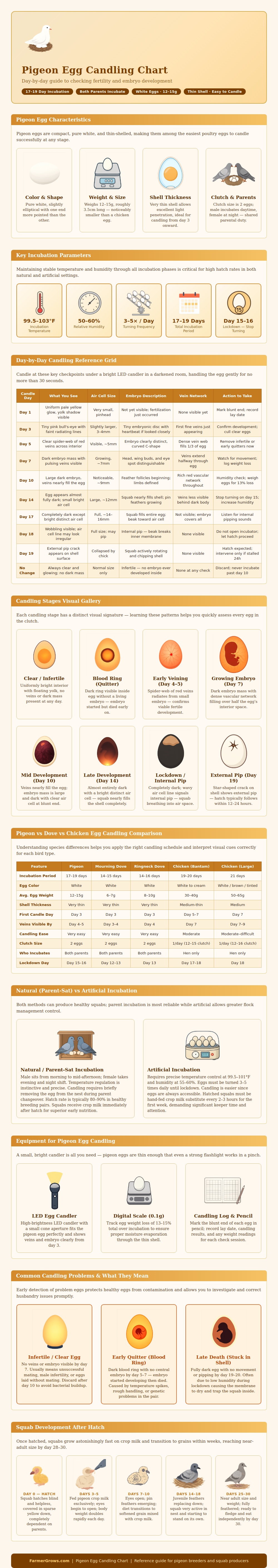 Pigeon Egg Candling Chart