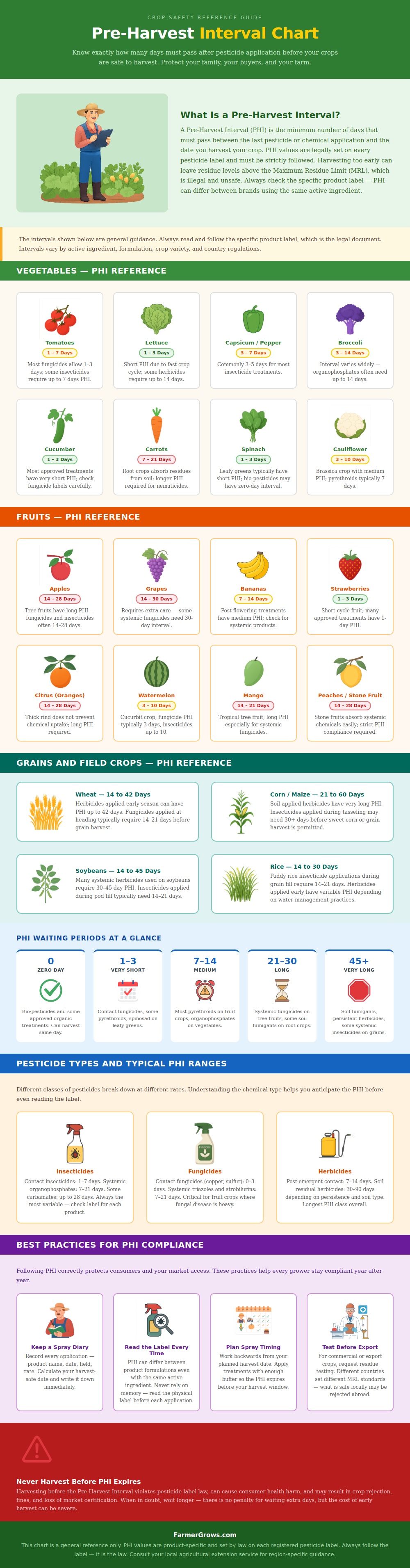 Pre Harvest Interval Chart