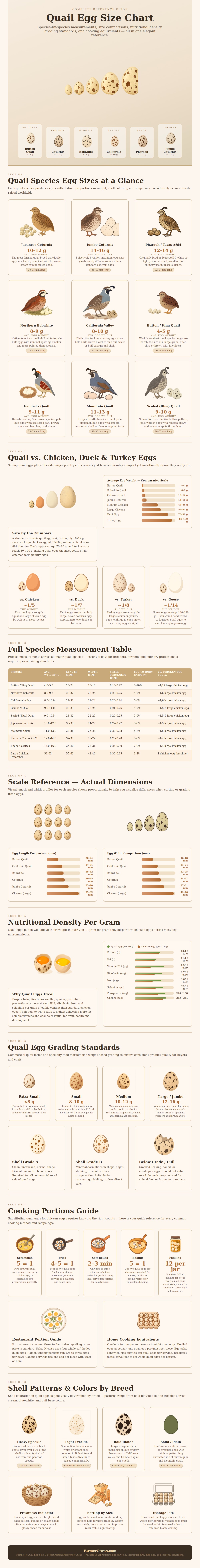 Quail Egg Size Chart