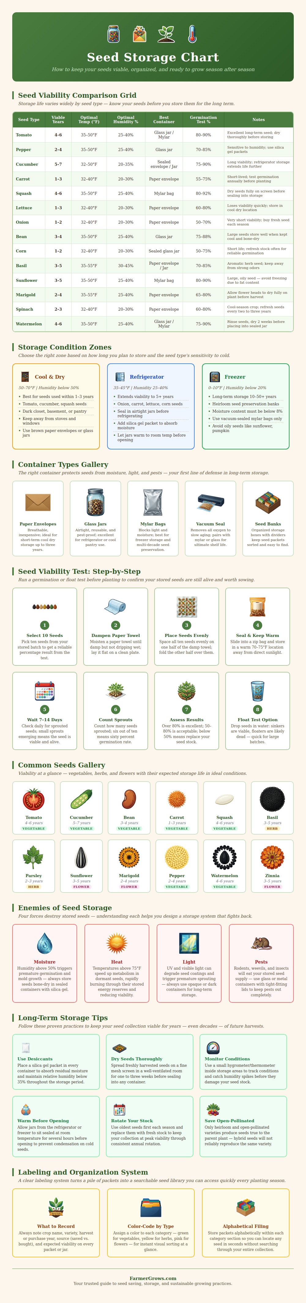 Seed Storage Chart
