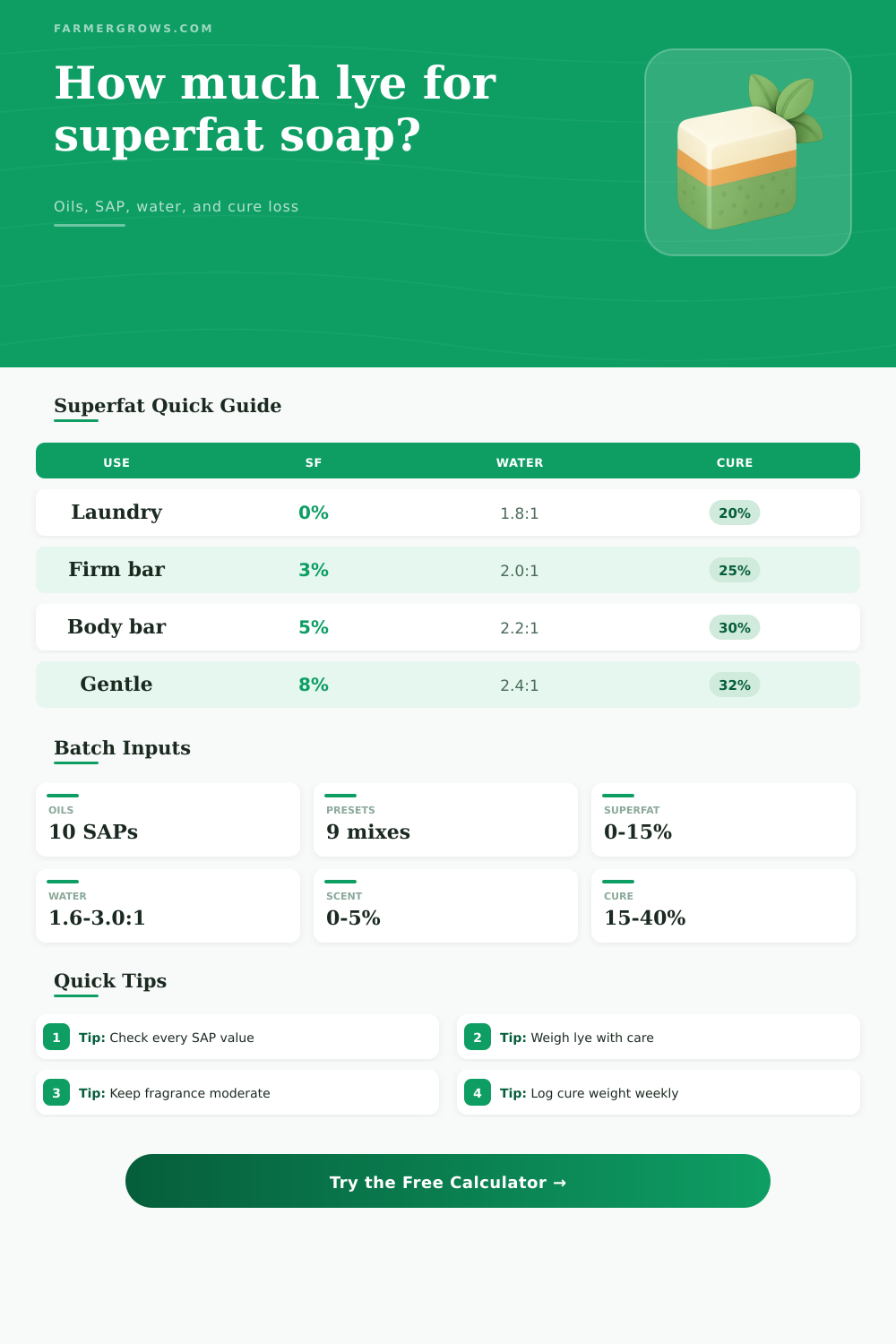 Superfat Soap Calculator