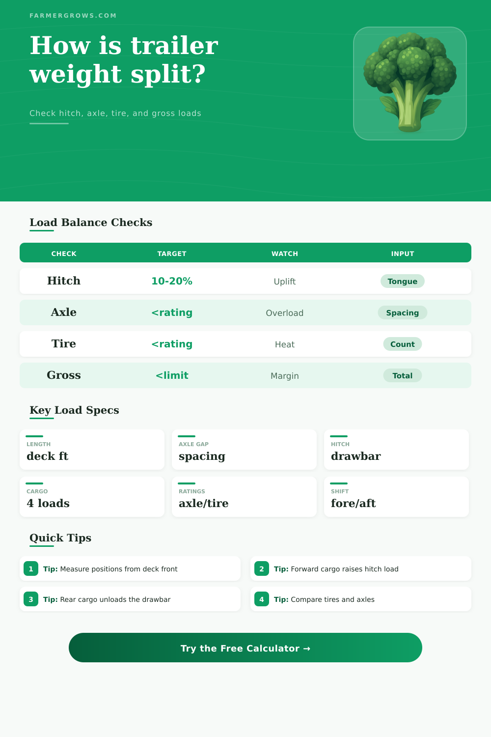 Tractor Trailer Weight Distribution Calculator