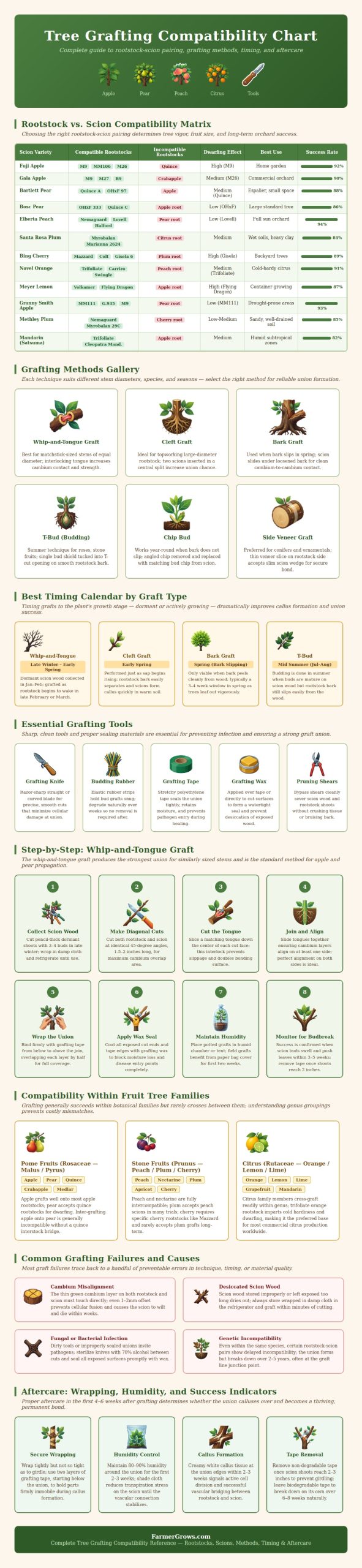 Tree Graft Incompatibility Tree Grafting Compatibility Chart - Farmer Grows