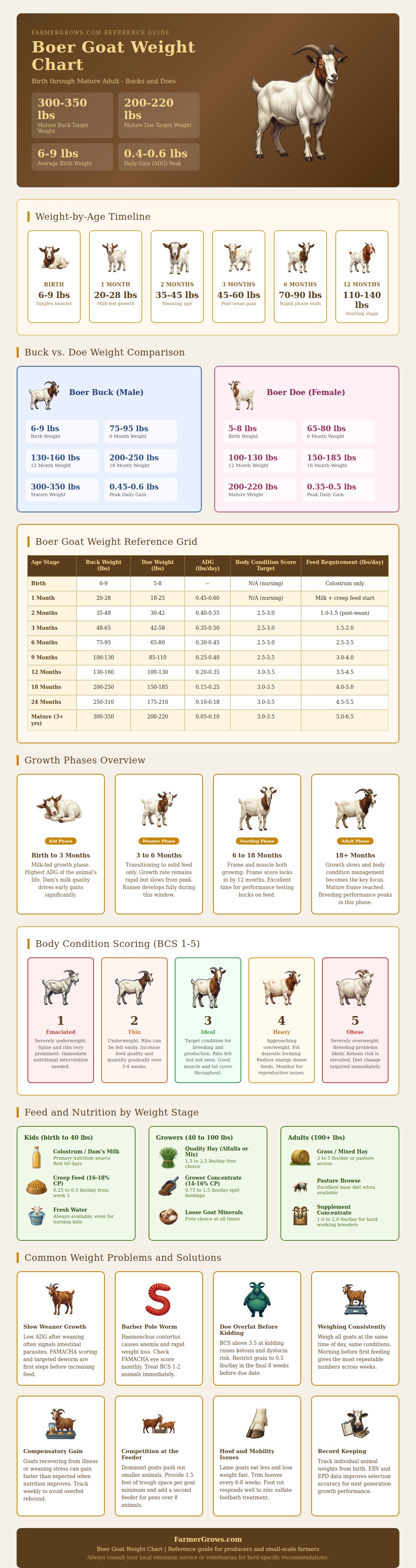 Boer Goat Weight Chart