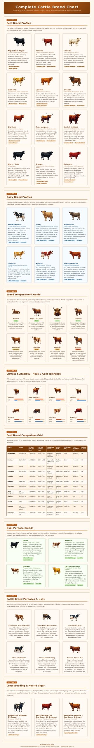 Cattle Breed Chart - Farmer Grows