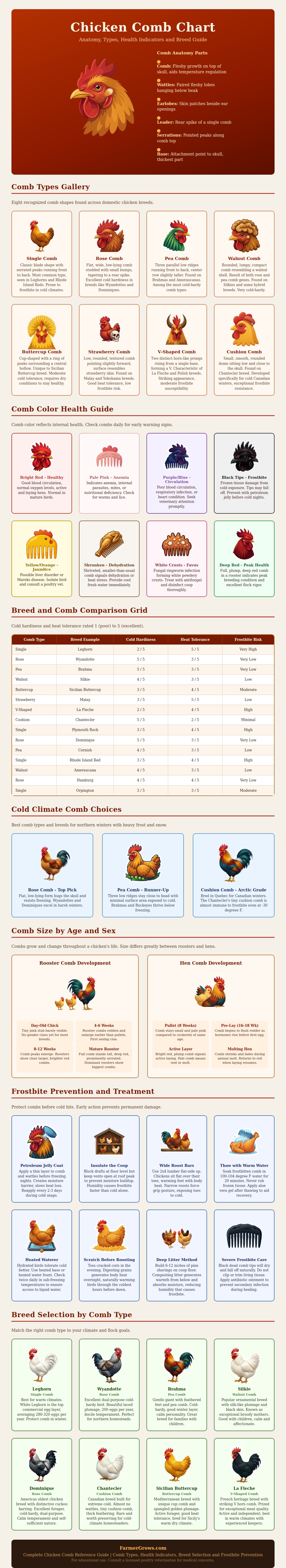 Chicken Comb Chart