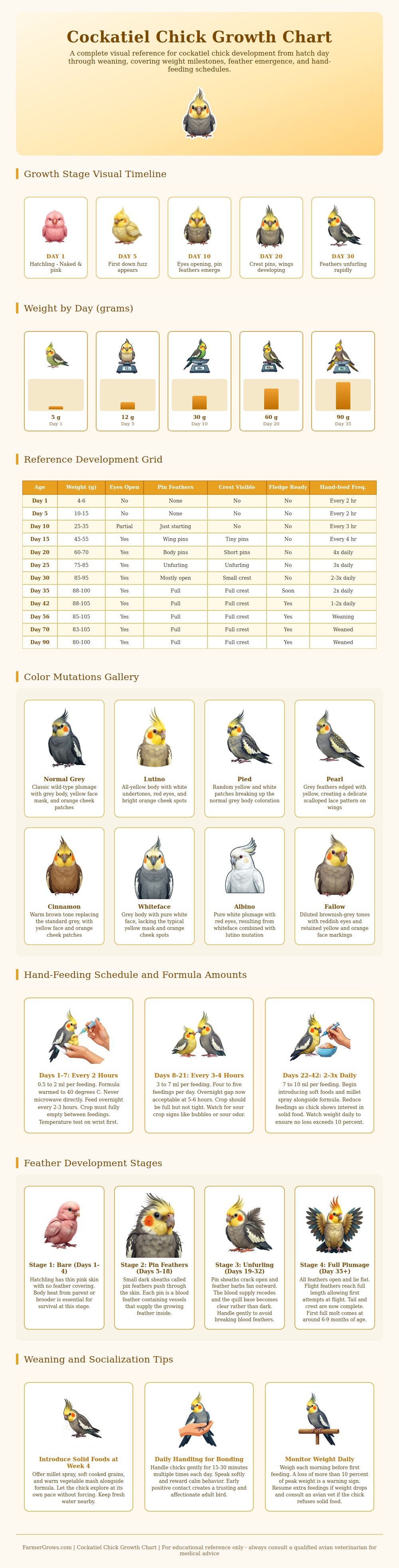 Cockatiel Chick Growth Chart