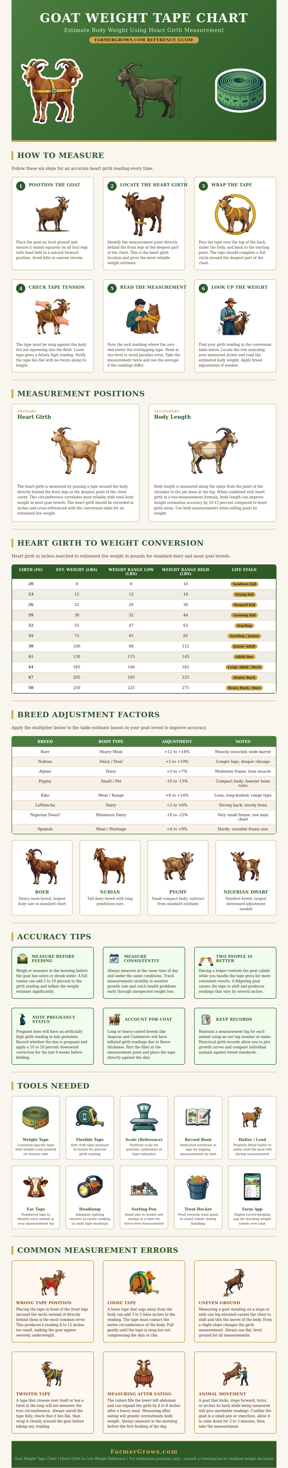 Goat Weight Tape Chart