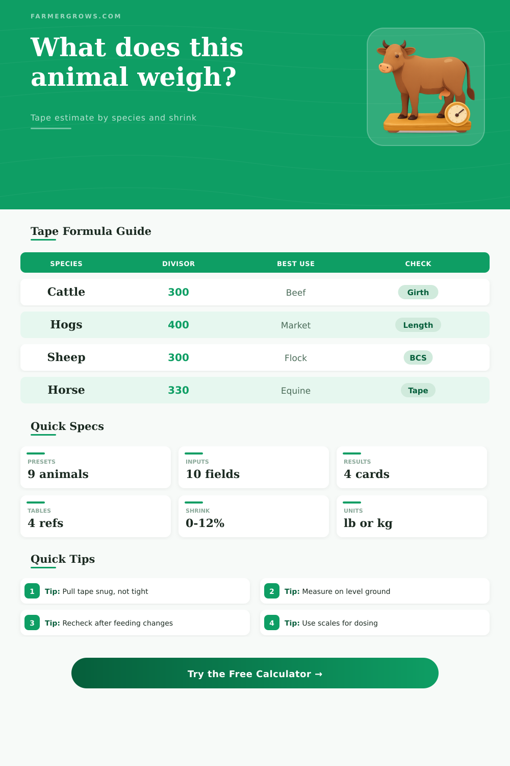 Livestock Weight Calculator