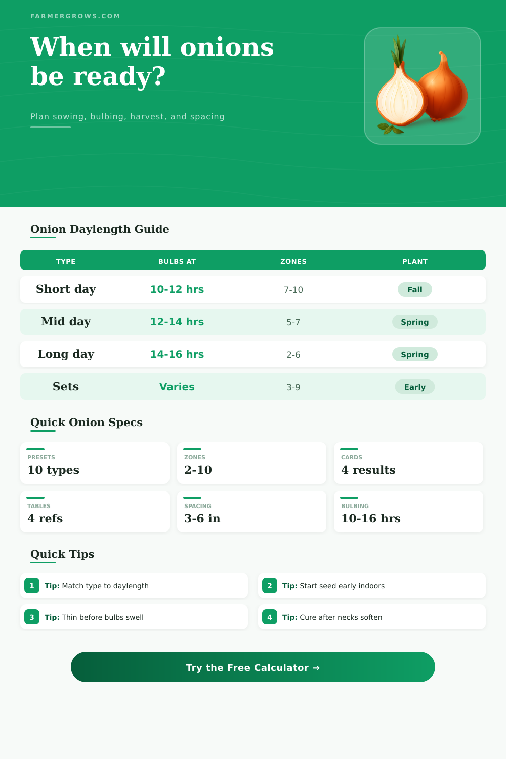 Onion Growth Time Calculator