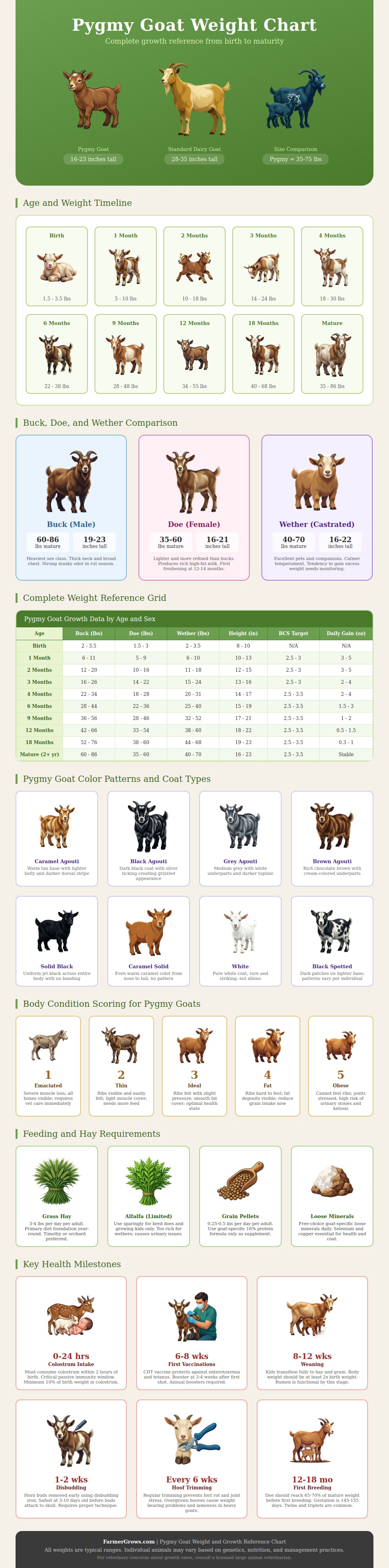 Pygmy Goat Weight Chart