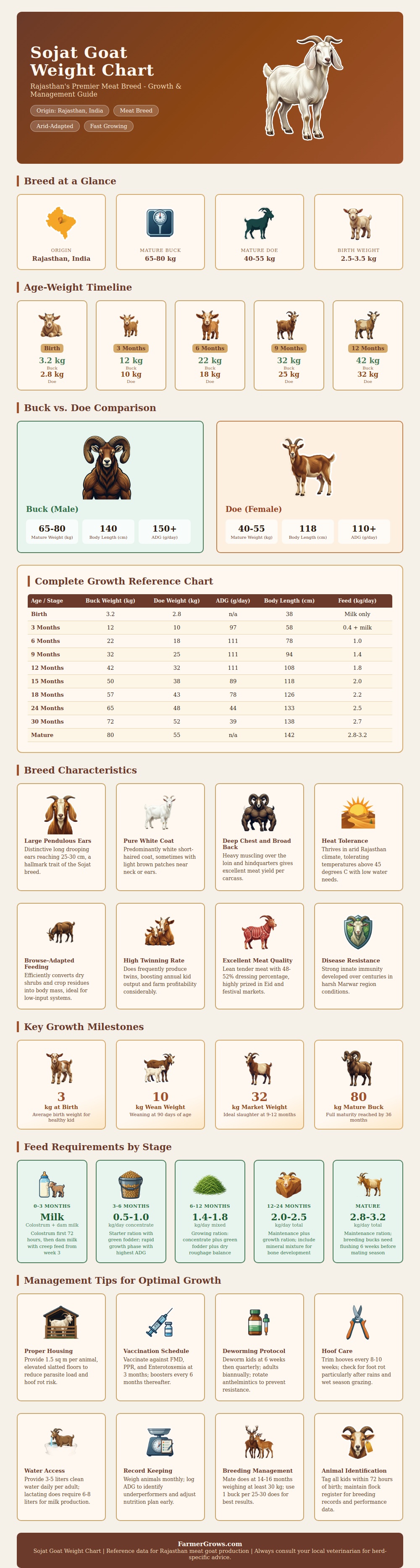 Sojat Goat Weight Chart