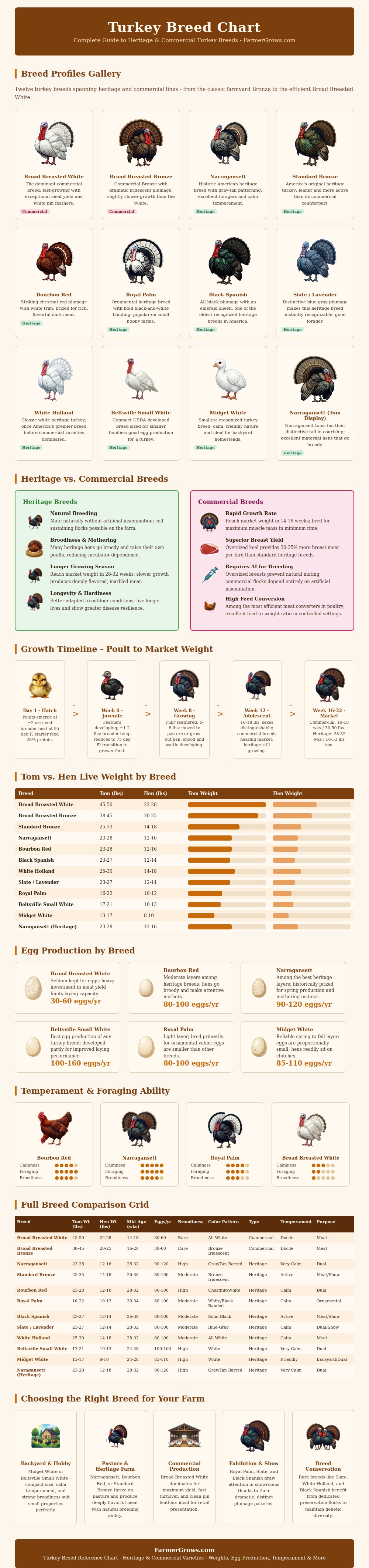 Turkey Breed Chart