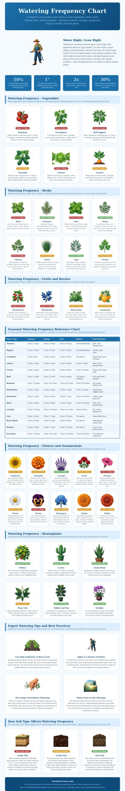 Watering Frequency Chart - Farmer Grows