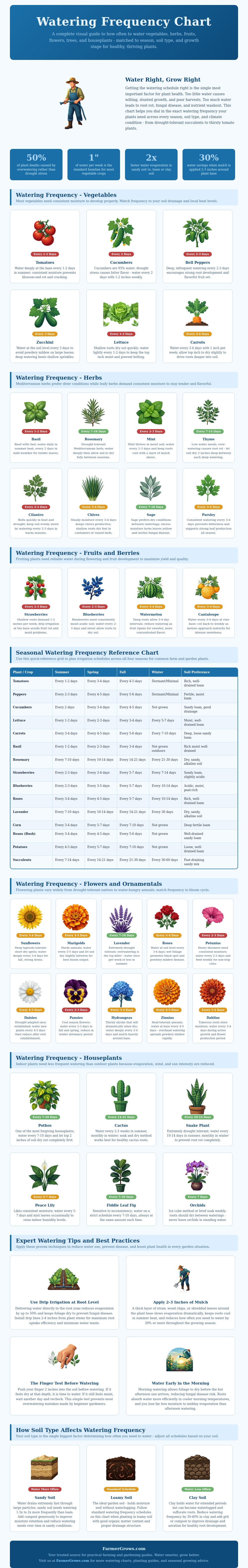 Watering Frequency Chart