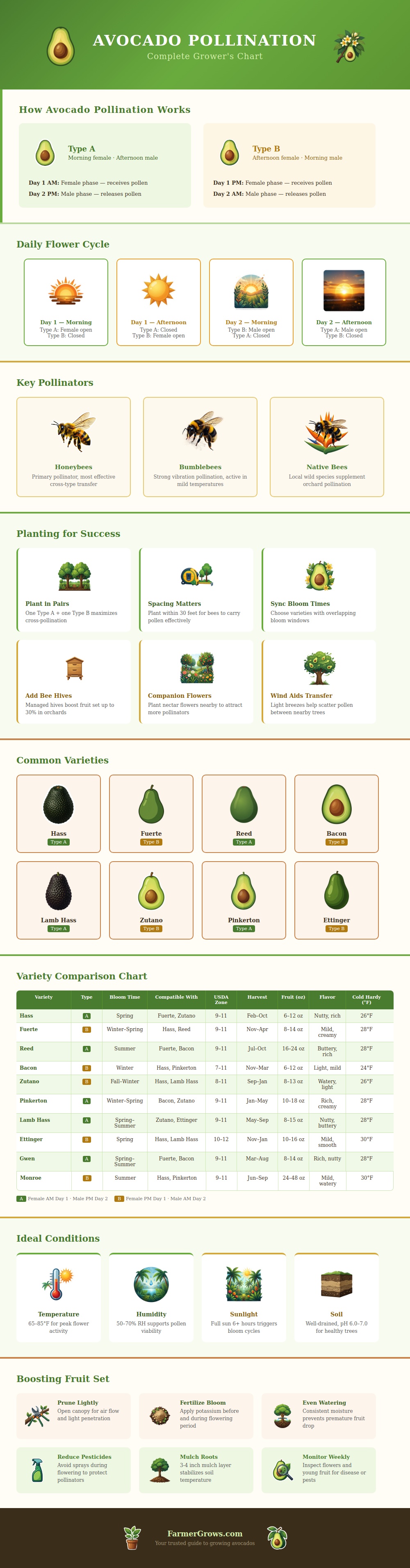 Avocado Pollination Chart
