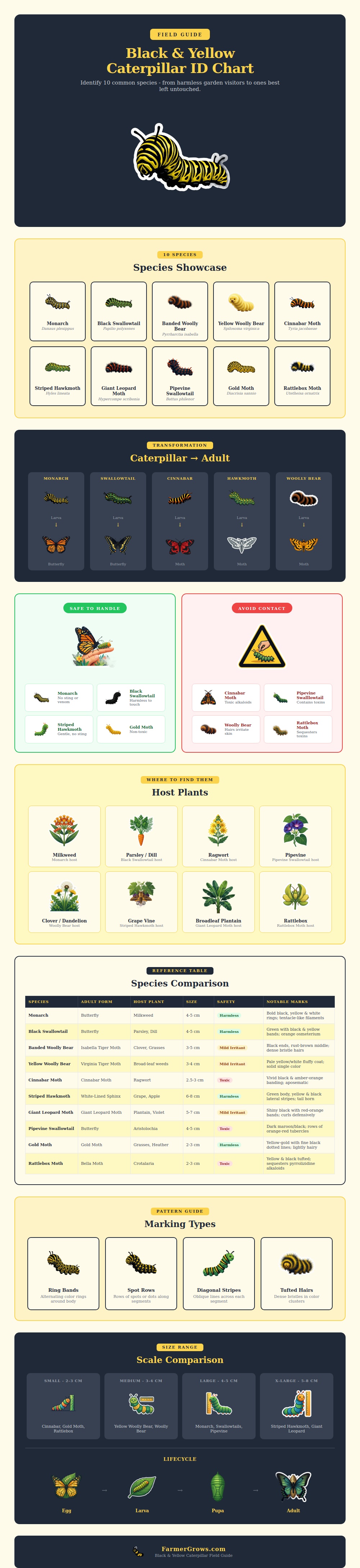 Black And Yellow Caterpillar Identification Chart