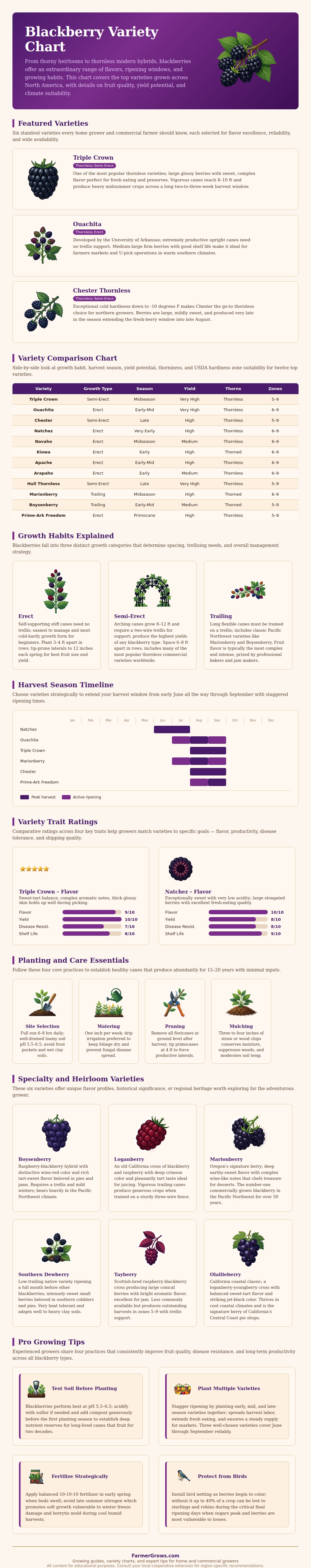 Blackberry Variety Chart
