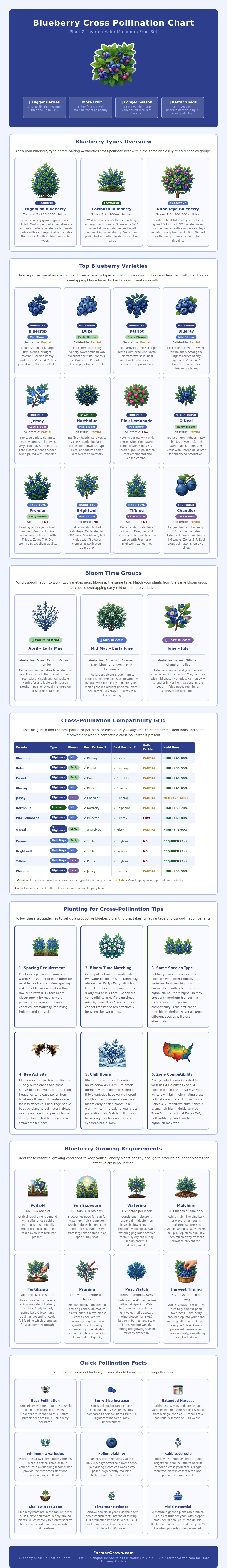 Blueberry Cross Pollination Chart