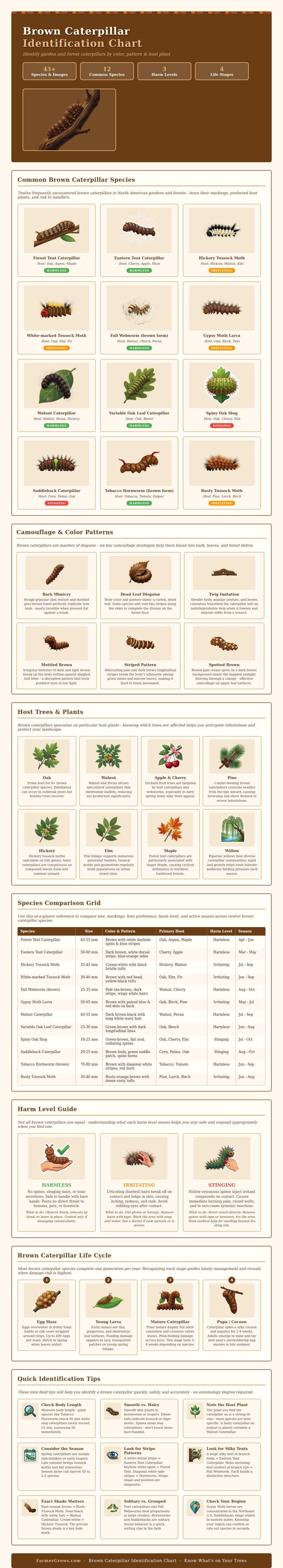 Brown Caterpillar Identification Chart