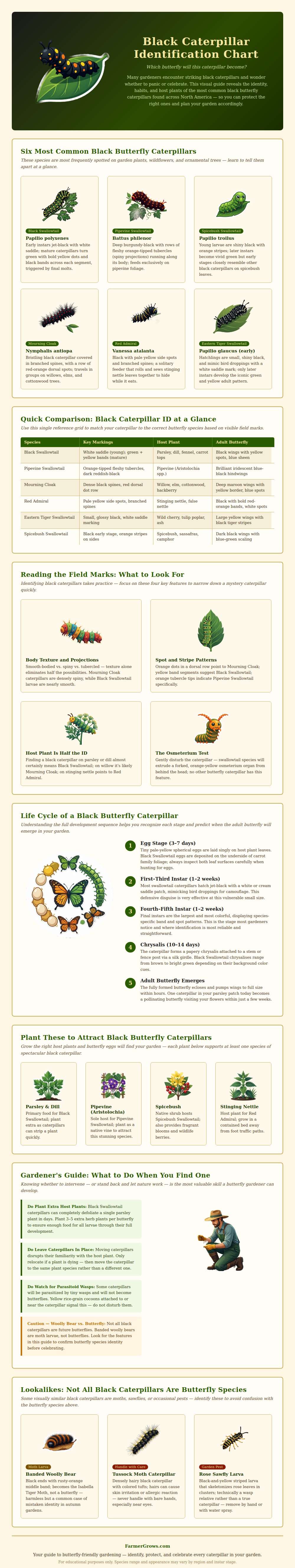 Butterfly Black Caterpillar Identification Chart