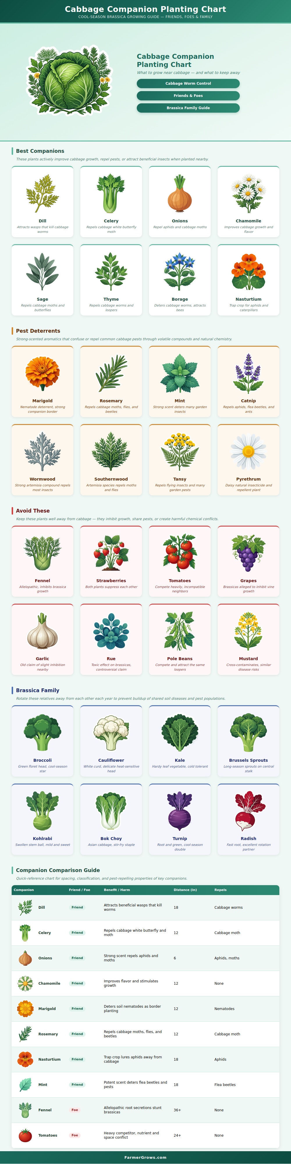 Cabbage Companion Planting Chart
